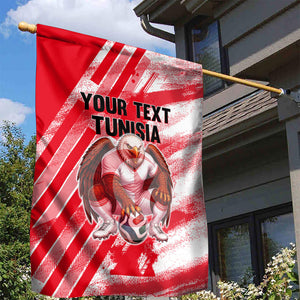 Personalized Tunisia Football Garden Flag Tunisian Flag Carthage Eagles Mascot Grunge Style