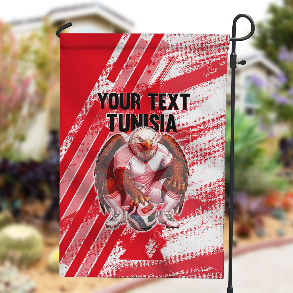 Personalized Tunisia Football Garden Flag Tunisian Flag Carthage Eagles Mascot Grunge Style