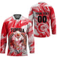 Personalized Tunisia Football Hockey Jersey Tunisian Flag Carthage Eagles Mascot Grunge Style