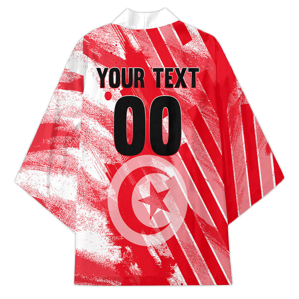 Personalized Tunisia Football Kimono Tunisian Flag Carthage Eagles Mascot Grunge Style