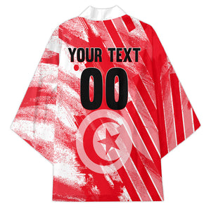 Personalized Tunisia Football Kimono Tunisian Flag Carthage Eagles Mascot Grunge Style