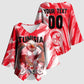 Personalized Tunisia Football Kimono Sleeve Blouse Tunisian Flag Carthage Eagles Mascot Grunge Style