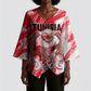 Personalized Tunisia Football Kimono Sleeve Blouse Tunisian Flag Carthage Eagles Mascot Grunge Style