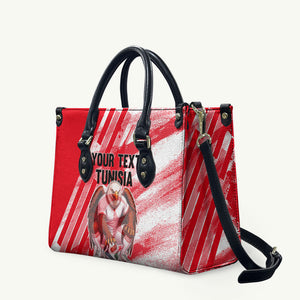 Personalized Tunisia Football Leather Bag Tunisian Flag Carthage Eagles Mascot Grunge Style