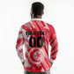 Personalized Tunisia Football Long Sleeve Polo Shirt Tunisian Flag Carthage Eagles Mascot Grunge Style