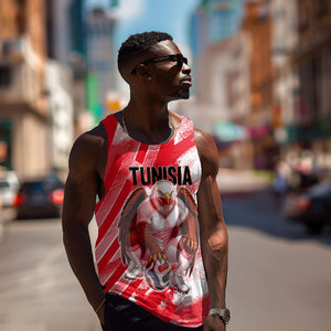 Personalized Tunisia Football Men Tank Top Tunisian Flag Carthage Eagles Mascot Grunge Style