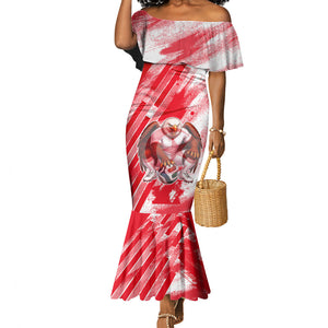 Personalized Tunisia Football Mermaid Dress Tunisian Flag Carthage Eagles Mascot Grunge Style