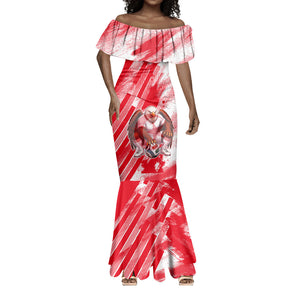Personalized Tunisia Football Mermaid Dress Tunisian Flag Carthage Eagles Mascot Grunge Style