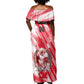 Personalized Tunisia Football Off Shoulder Maxi Dress Tunisian Flag Carthage Eagles Mascot Grunge Style