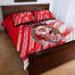Personalized Tunisia Football Quilt Bed Set Tunisian Flag Carthage Eagles Mascot Grunge Style
