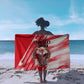 Personalized Tunisia Football Sarong Tunisian Flag Carthage Eagles Mascot Grunge Style