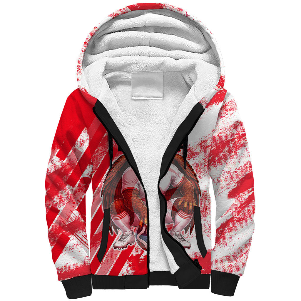 Personalized Tunisia Football Sherpa Hoodie Tunisian Flag Carthage Eagles Mascot Grunge Style