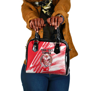 Personalized Tunisia Football Shoulder Handbag Tunisian Flag Carthage Eagles Mascot Grunge Style