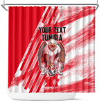 Personalized Tunisia Football Shower Curtain Tunisian Flag Carthage Eagles Mascot Grunge Style