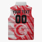 Personalized Tunisia Football Sleeveless Puffer Jacket Tunisian Flag Carthage Eagles Mascot Grunge Style