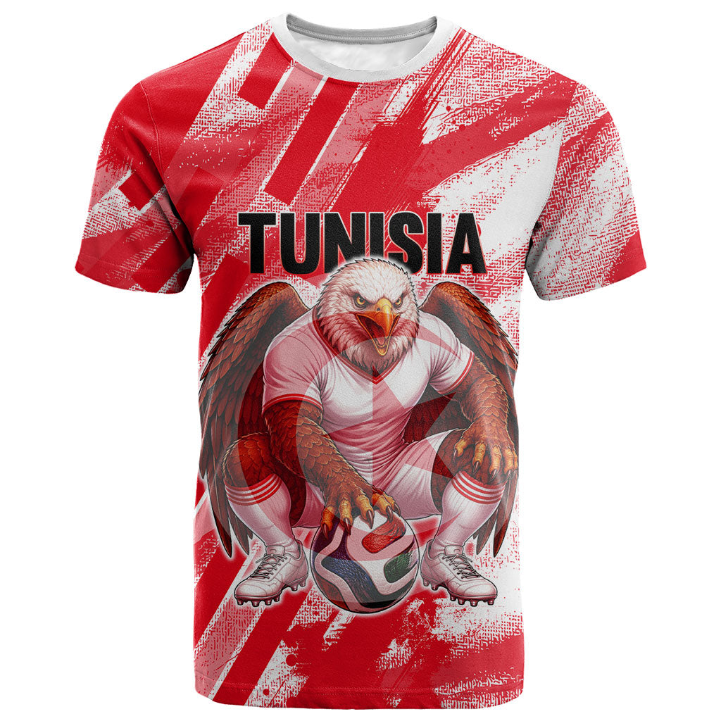 Personalized Tunisia Football T shirt Tunisian Flag Carthage Eagles Mascot Grunge Style