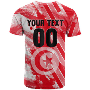 Personalized Tunisia Football T shirt Tunisian Flag Carthage Eagles Mascot Grunge Style