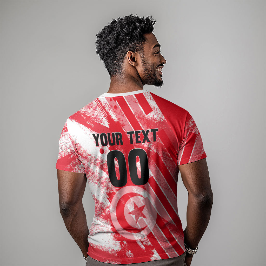 Personalized Tunisia Football T shirt Tunisian Flag Carthage Eagles Mascot Grunge Style