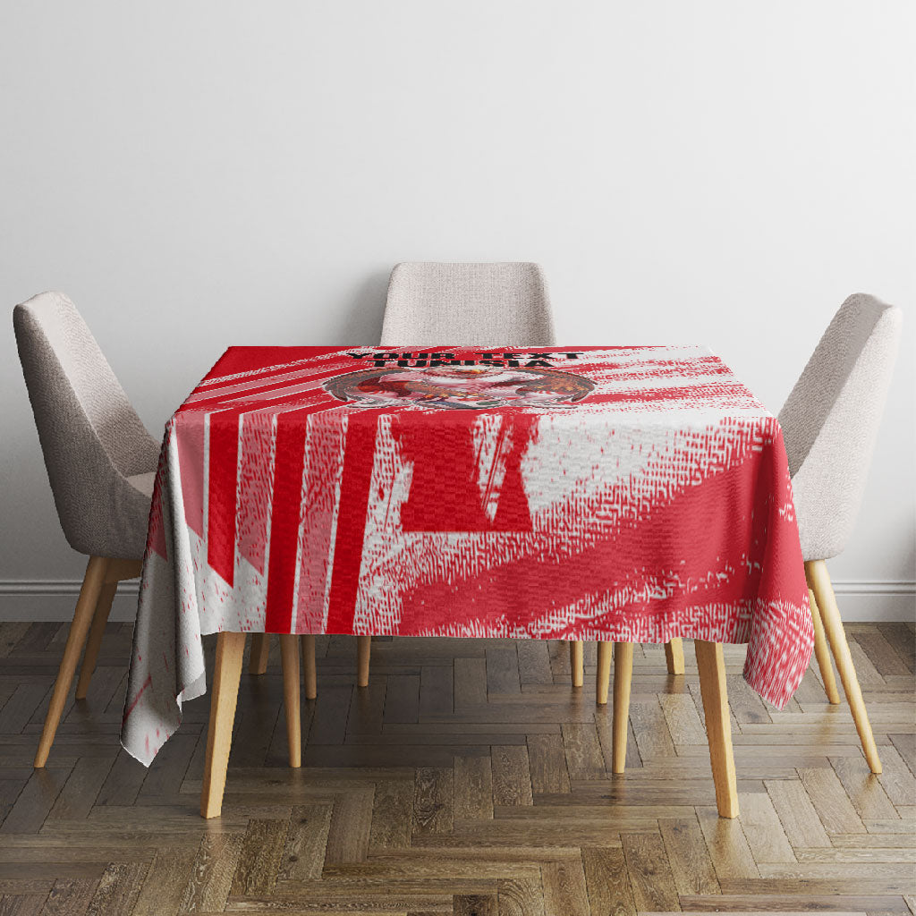 Personalized Tunisia Football Tablecloth Tunisian Flag Carthage Eagles Mascot Grunge Style