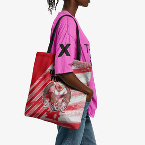 Personalized Tunisia Football Tote Bag Tunisian Flag Carthage Eagles Mascot Grunge Style