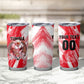 Personalized Tunisia Football Tumbler Cup Tunisian Flag Carthage Eagles Mascot Grunge Style