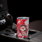 Personalized Tunisia Football Tumbler Cup Tunisian Flag Carthage Eagles Mascot Grunge Style