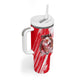 Personalized Tunisia Football Tumbler With Handle Tunisian Flag Carthage Eagles Mascot Grunge Style
