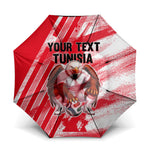Personalized Tunisia Football Umbrella Tunisian Flag Carthage Eagles Mascot Grunge Style