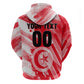 Personalized Tunisia Football Zip Hoodie Tunisian Flag Carthage Eagles Mascot Grunge Style