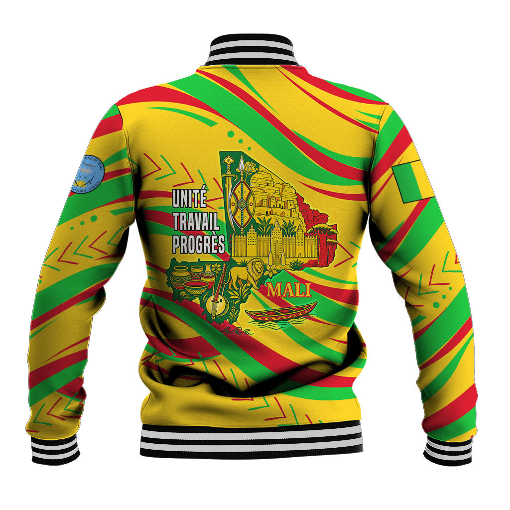 Mali Independence Day Baseball Jacket Traditional West African Cultural Pride Flag Colors