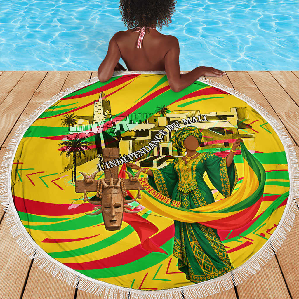 Mali Independence Day Beach Blanket Traditional West African Cultural Pride Flag Colors