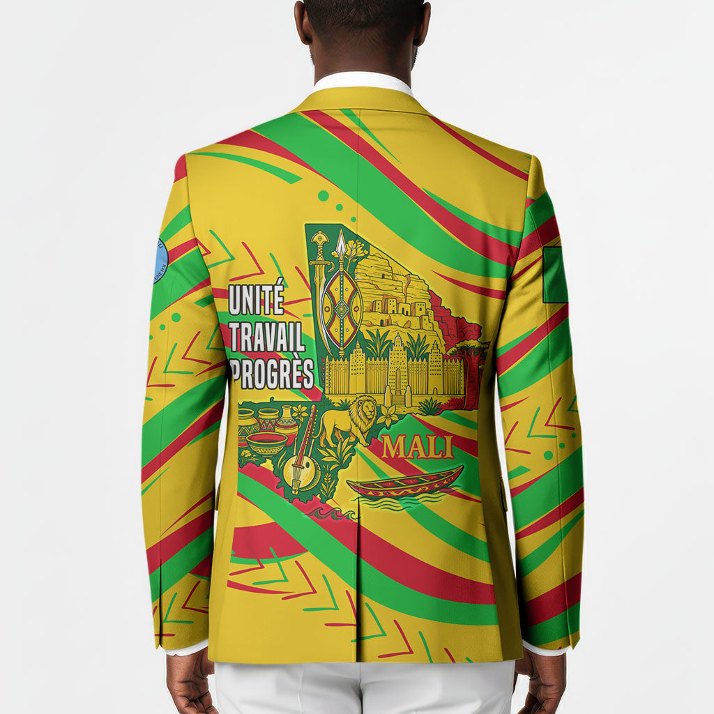 Mali Independence Day Blazer Traditional West African Cultural Pride Flag Colors