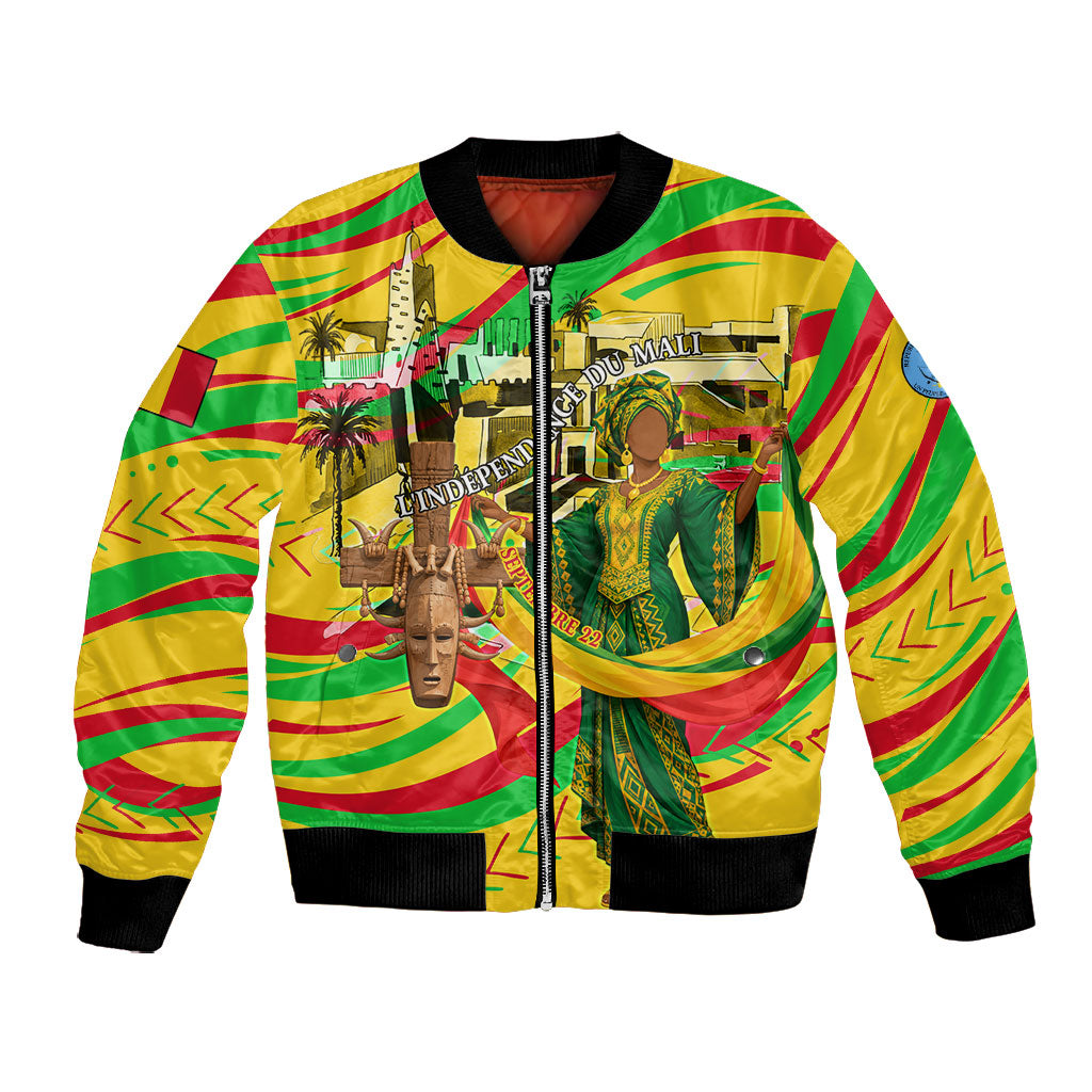 Mali Independence Day Bomber Jacket Traditional West African Cultural Pride Flag Colors