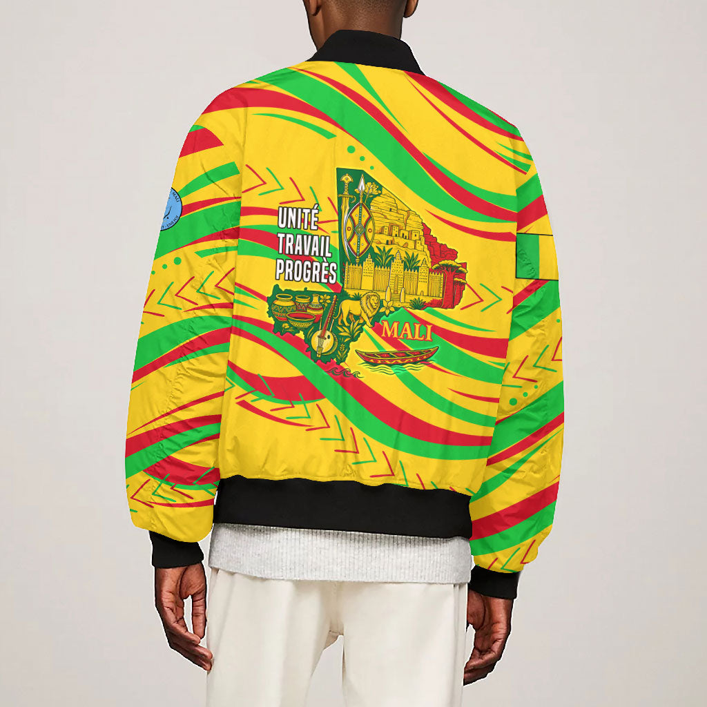 Mali Independence Day Bomber Jacket Traditional West African Cultural Pride Flag Colors