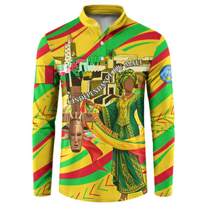 Mali Independence Day Button Sweatshirt Traditional West African Cultural Pride Flag Colors