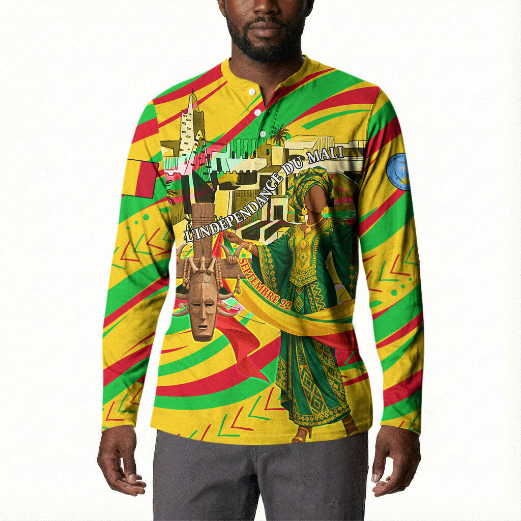Mali Independence Day Button Sweatshirt Traditional West African Cultural Pride Flag Colors