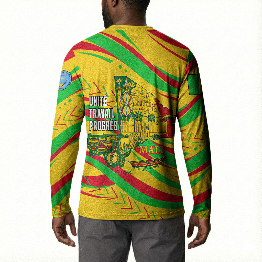 Mali Independence Day Button Sweatshirt Traditional West African Cultural Pride Flag Colors