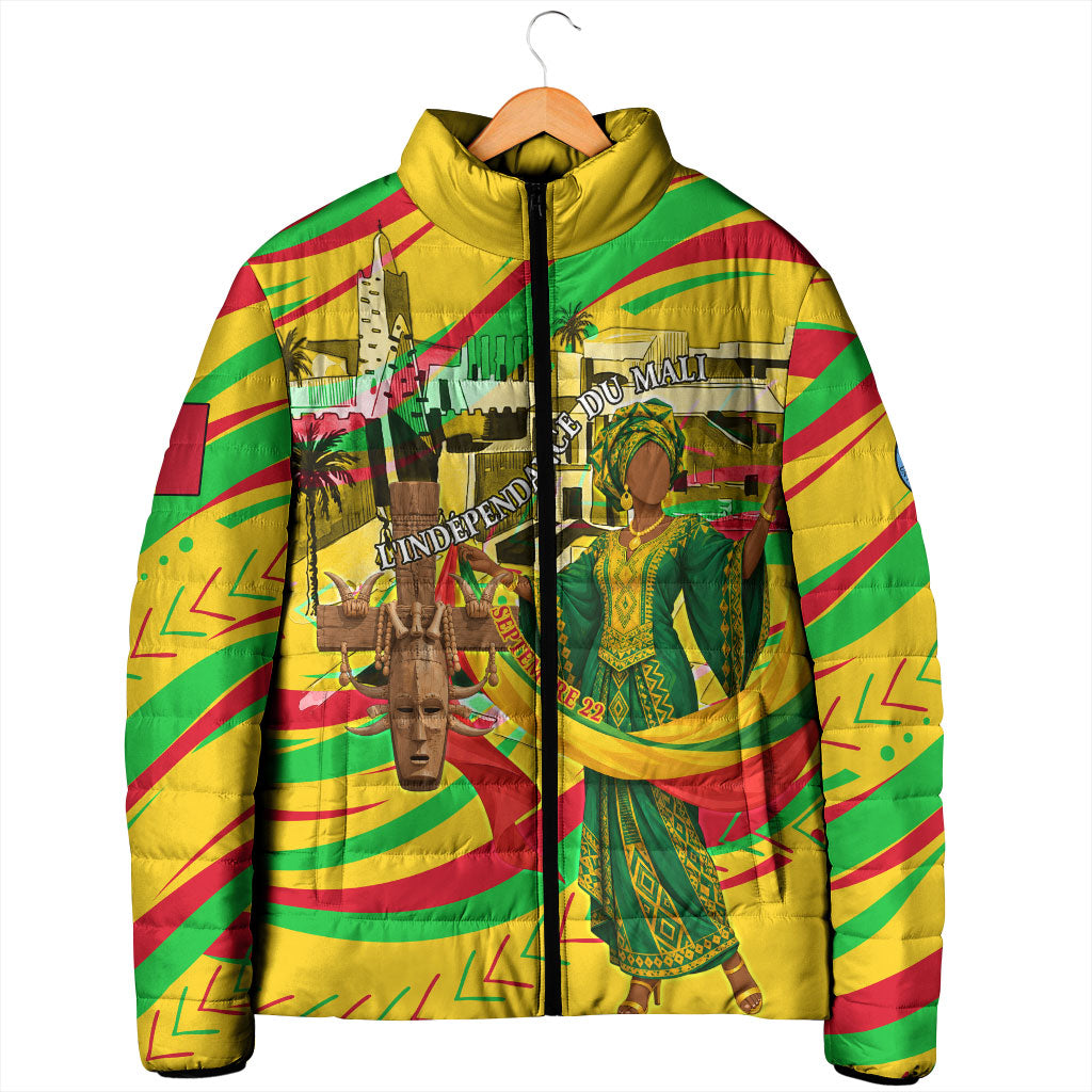 Mali Independence Day Padded Jacket Traditional West African Cultural Pride Flag Colors