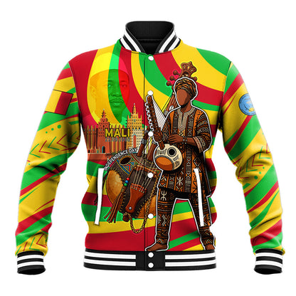 Mali Independence Day Baseball Jacket West African Kora Musician Cultural