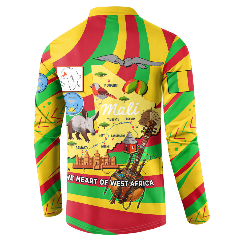 Mali Independence Day Button Sweatshirt West African Kora Musician Cultural