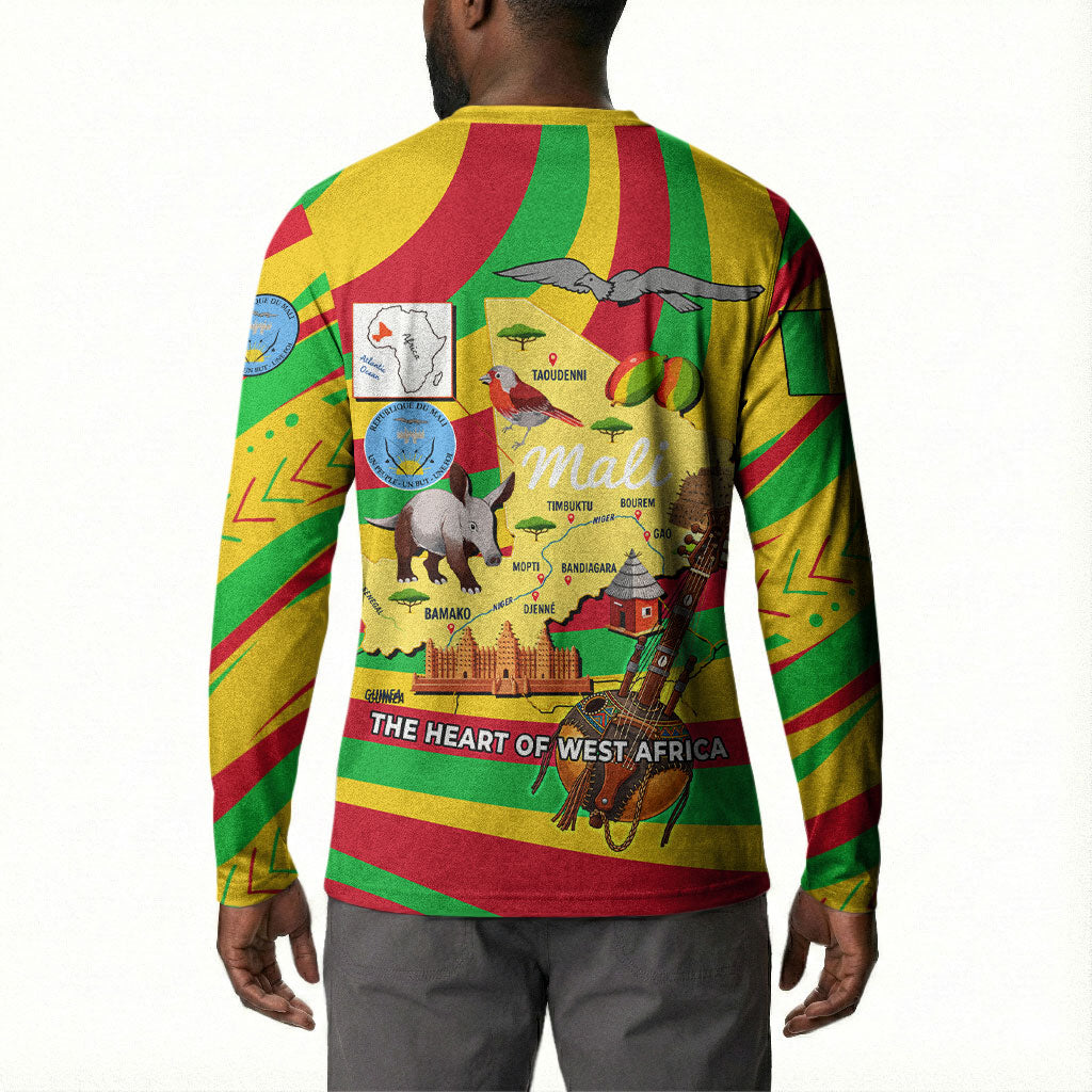 Mali Independence Day Button Sweatshirt West African Kora Musician Cultural