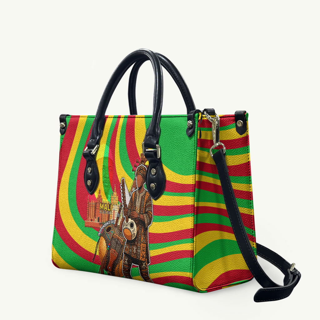 Mali Independence Day Leather Bag West African Kora Musician Cultural