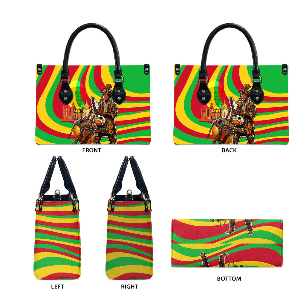 Mali Independence Day Leather Bag West African Kora Musician Cultural