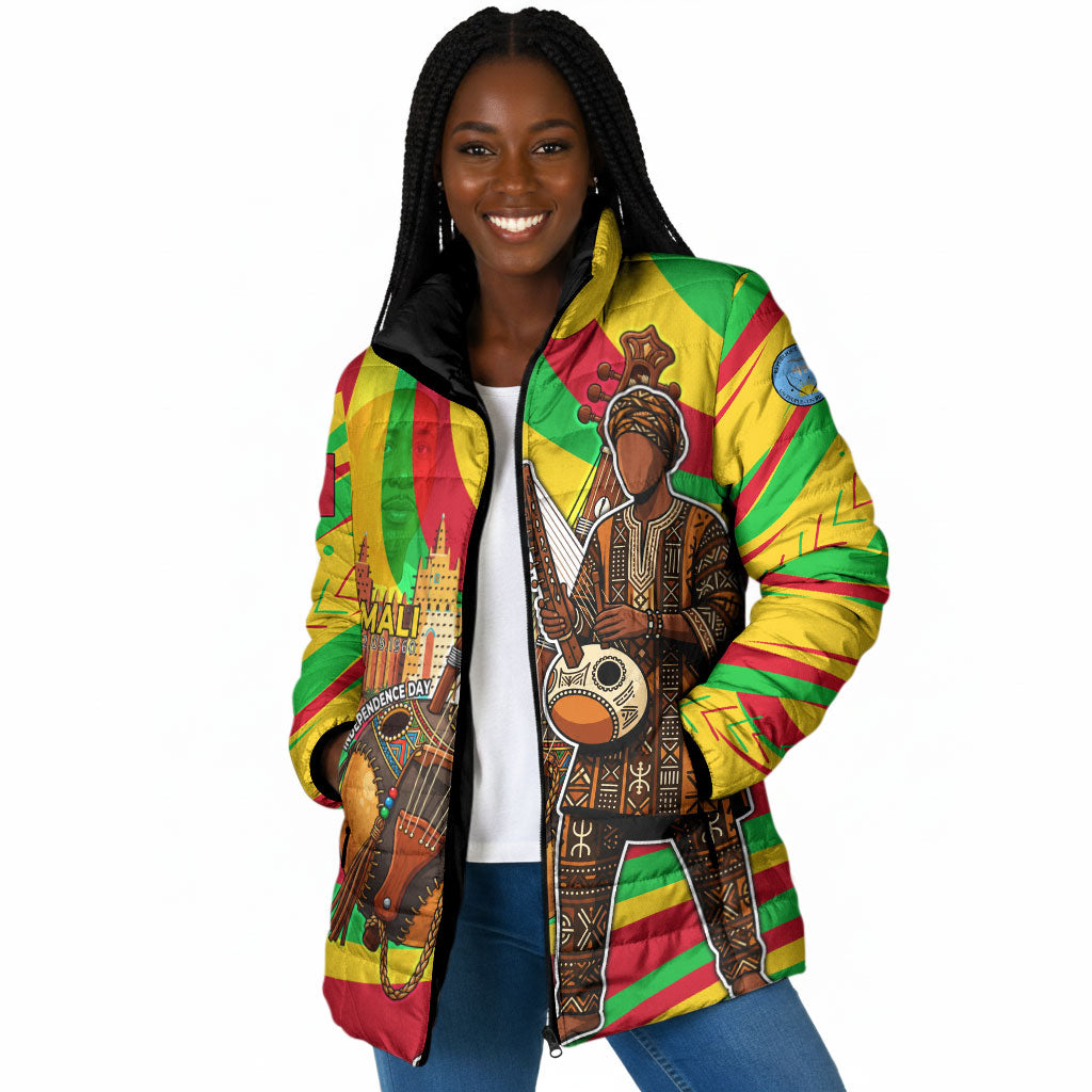 Mali Independence Day Padded Jacket West African Kora Musician Cultural