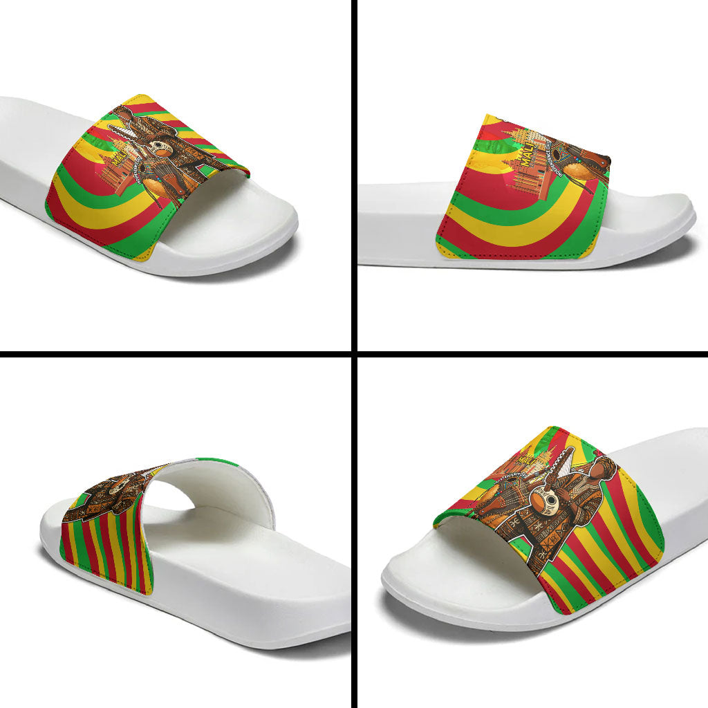 Mali Independence Day Slide Sandals West African Kora Musician Cultural