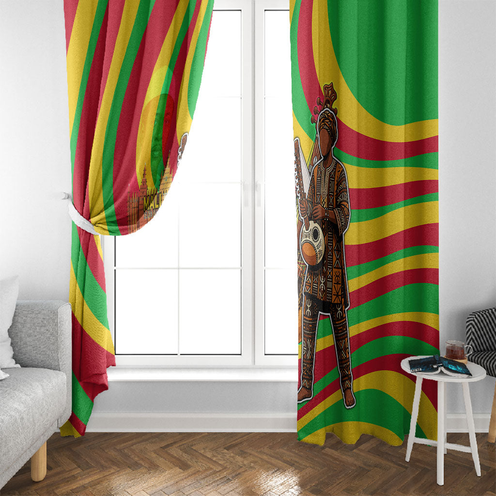 Mali Independence Day Window Curtain West African Kora Musician Cultural