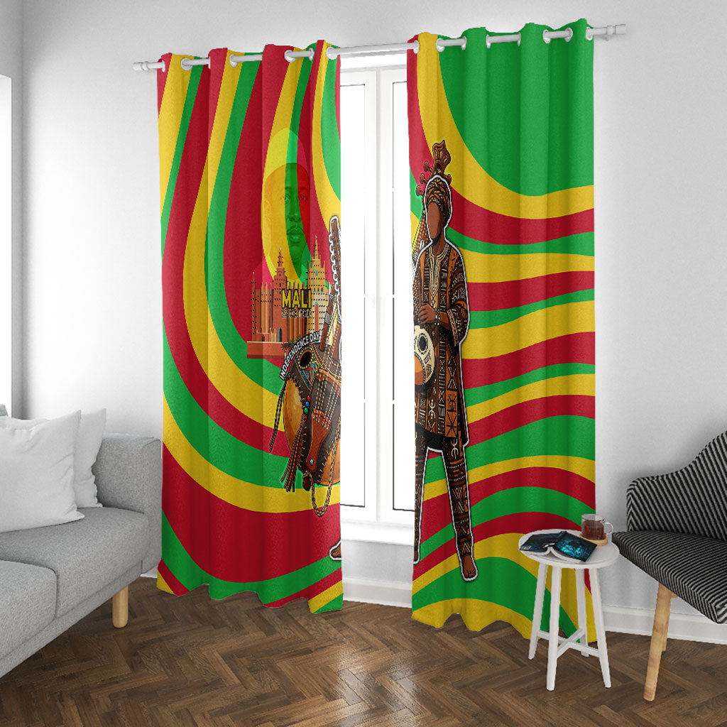 Mali Independence Day Window Curtain West African Kora Musician Cultural