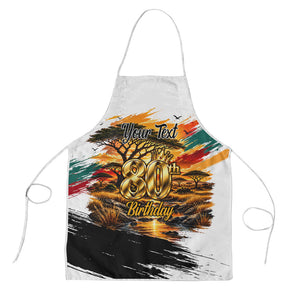 Personalized 80th Birthday African Safari Apron Sunset Savanna Landscape Heritage Wildlife Art