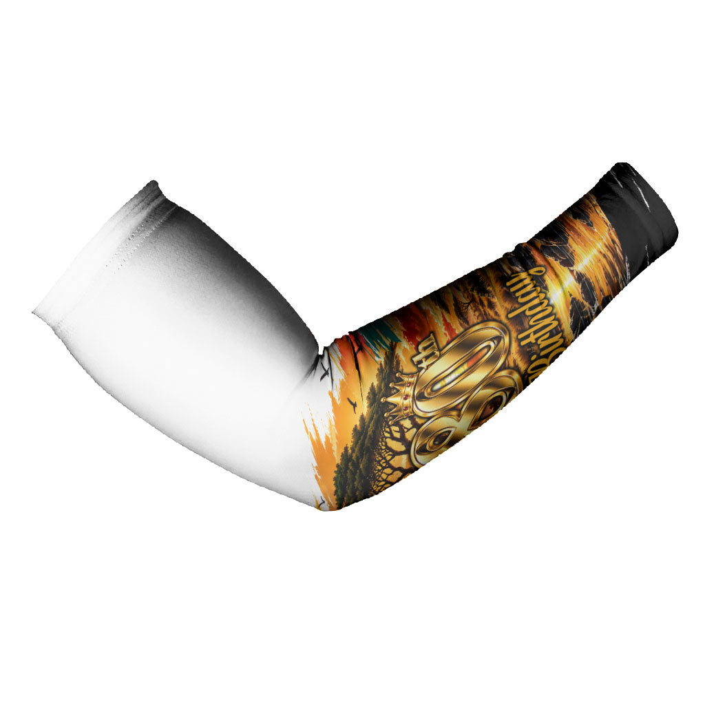 Personalized 80th Birthday African Safari Arm Sleeves Sunset Savanna Landscape Heritage Wildlife Art
