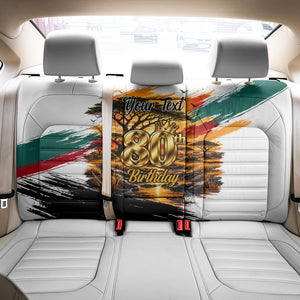 Personalized 80th Birthday African Safari Back Car Seat Cover Sunset Savanna Landscape Heritage Wildlife Art